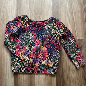 Anthropologie Bouquet Eyelash floral sweater